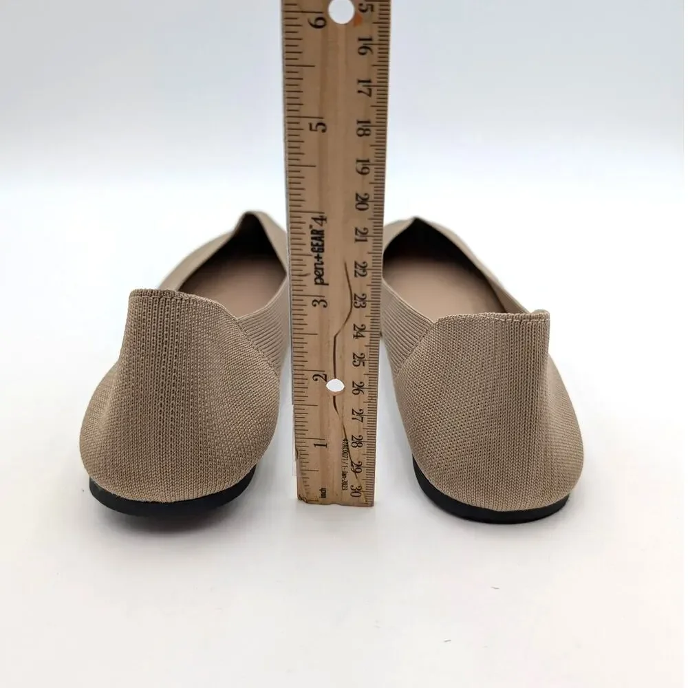 Mia Kerri Pointed Toe Ballet Flat Shoes Women's Dark Sand Size US8M EU38.5